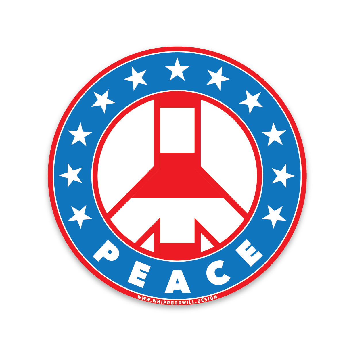 Peace Sign Company Logo - Stars N Stripes Peace Sign Sticker