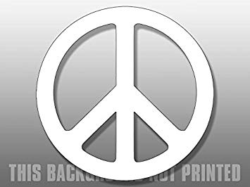Peace Sign Company Logo - LARGE Peace Sign Symbol Sticker (logo white vinyl decal): Amazon.co
