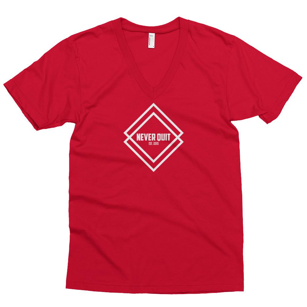 Shirt Triangle Logo - Men's Never Quit V Neck T Shirt Elegant Double Triangle Logo