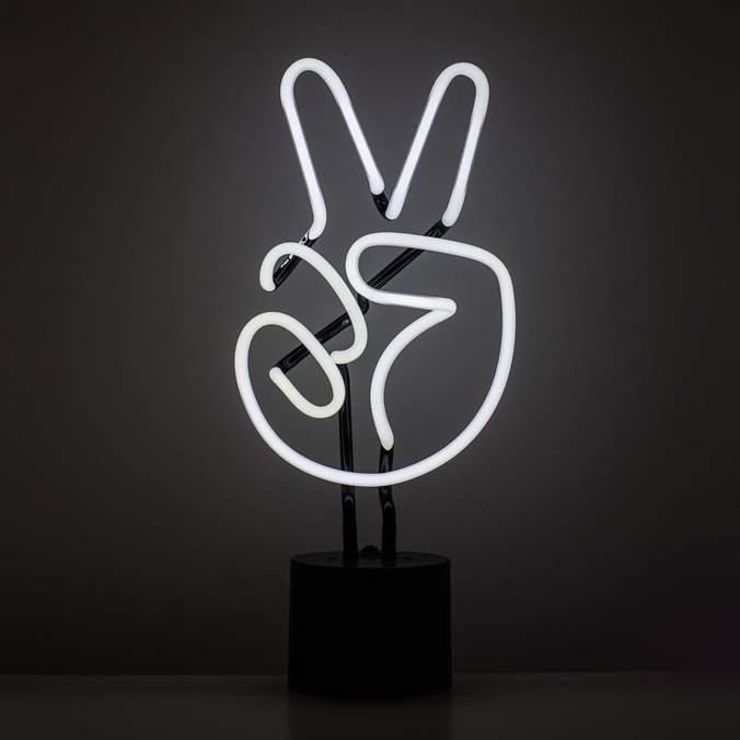 Peace Sign Company Logo - Peace Neon Desk Light | Amped & Co® – Amped & Co US