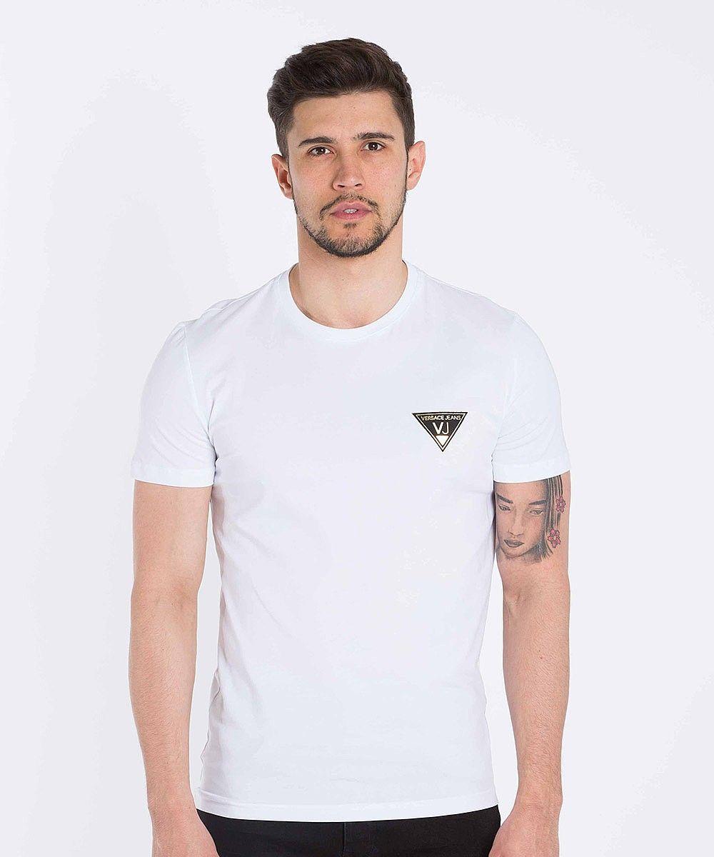 Shirt Triangle Logo - Versace Jeans Small Triangle Logo T-Shirt | White | Drome
