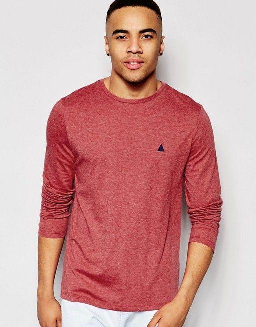 Shirt Triangle Logo - ASOS DESIGN | ASOS Long Sleeve T-Shirt With Triangle Logo In Red