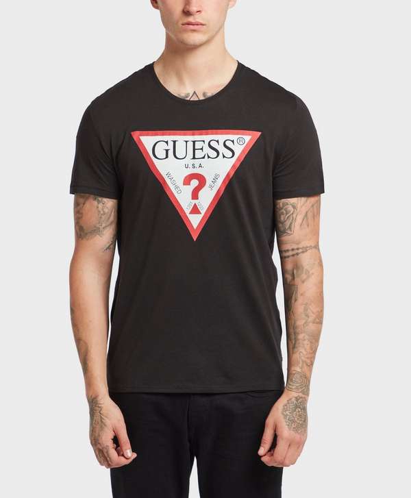 Shirt Triangle Logo - GUESS Triangle Logo Short Sleeve T-Shirt | scotts Menswear