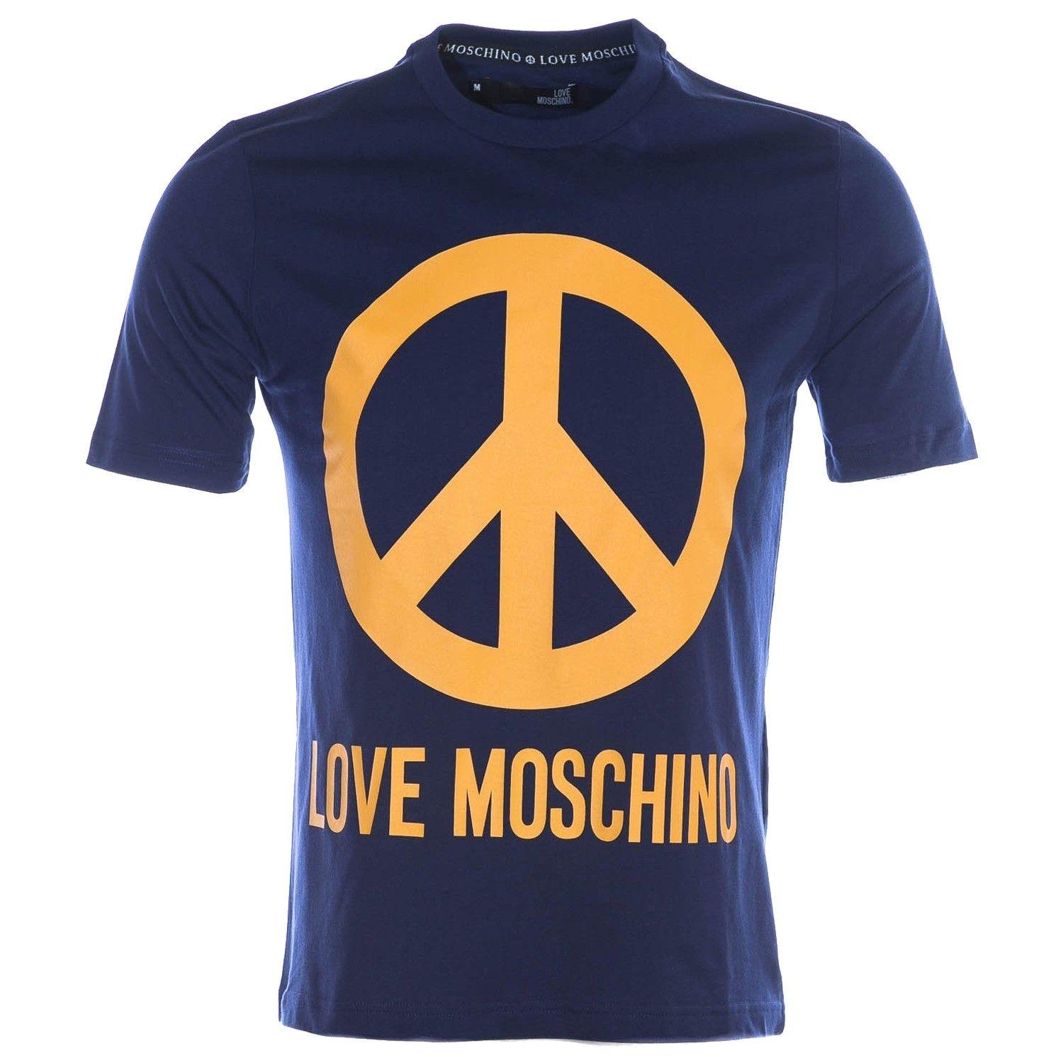 Peace Sign Company Logo - Moschino Peace Sign T Shirt in Blue I Moschino I Norton Barrie
