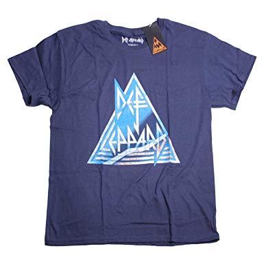 Shirt Triangle Logo - Def Leppard T Shirt - Vintage Triangle Logo 100% Official: Amazon.co ...