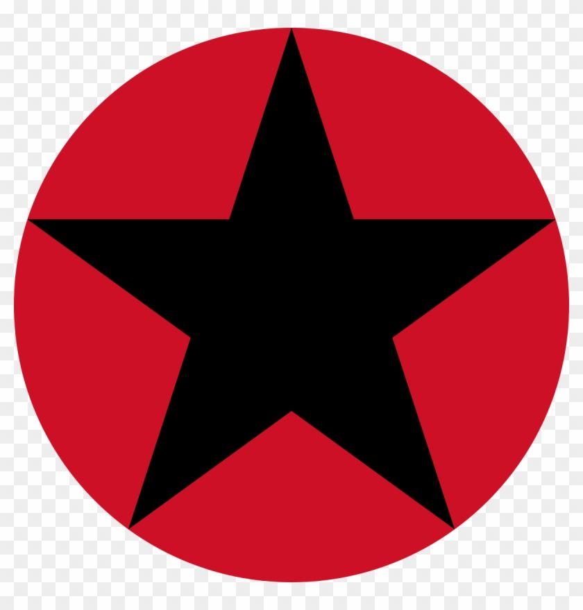 Black Star with Circle around Logo - Red Circle With Star In The Middle Clipart - Black Star Red ...