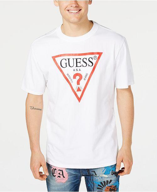 Shirt Triangle Logo - GUESS Men's Oversized Triangle Logo Graphic T-Shirt - T-Shirts - Men ...