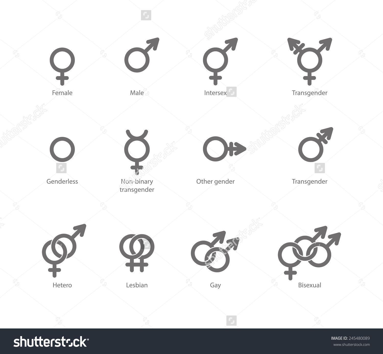 Male Logo - Vector Outlines Icon Of Gender Symbols And Combinations. Male