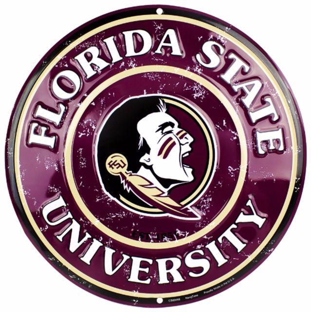 Florida State University Logo - Florida State University FSU Seminoles Embossed Metal 12