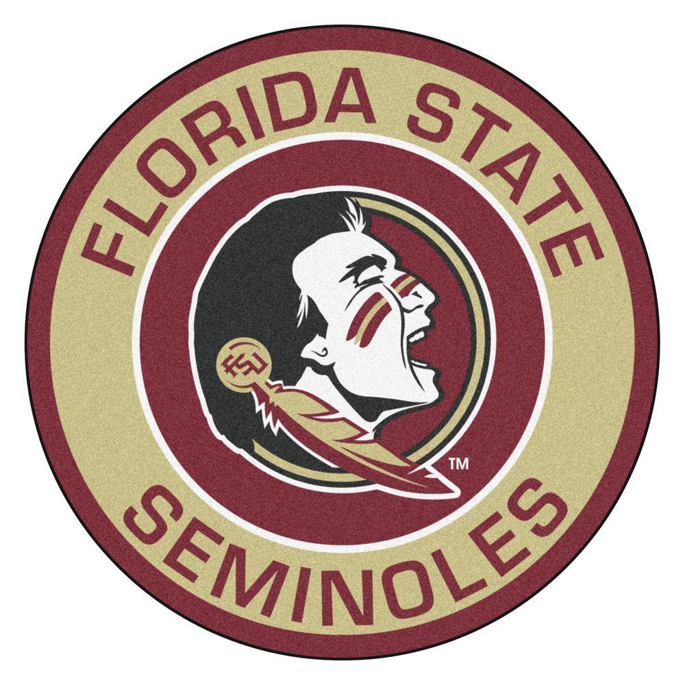 Florida State University Logo - FANMATS NCAA Florida State University Gold 2 ft. x 2 ft. Round Area ...