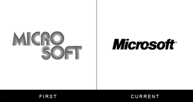 Original Microsoft Logo - Past, Present and Imagined Future Logos of Major Companies