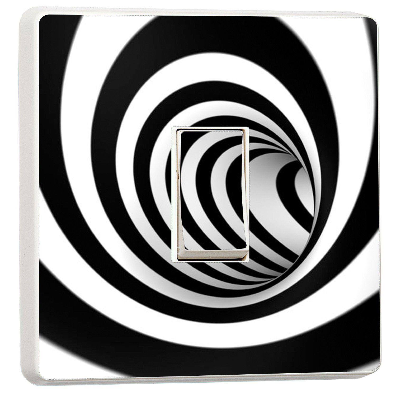 Black and White Swirl Logo - 3D Swirl Black And White Lightswitch Sticker Light Switch: Amazon.co ...