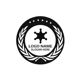 Black Star with Circle around Logo - Free Star Logo Designs | DesignEvo Logo Maker