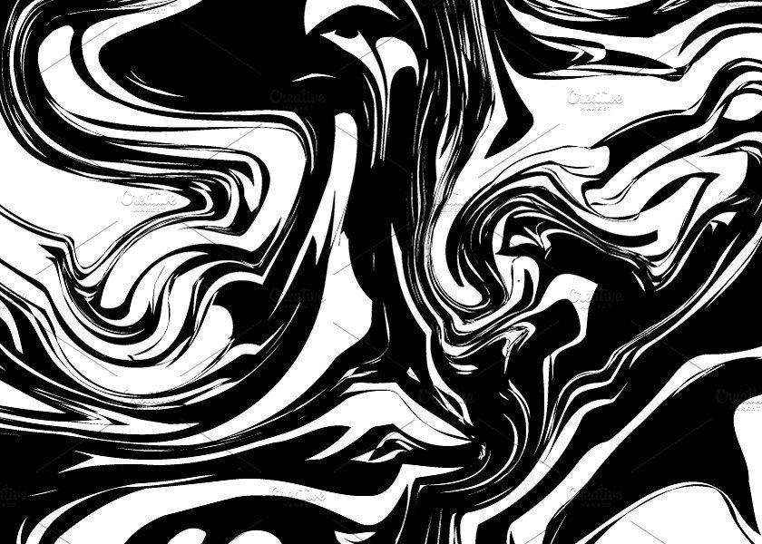 Black and White Swirl Logo - Black ink splash with swirls Illustrations Creative Market