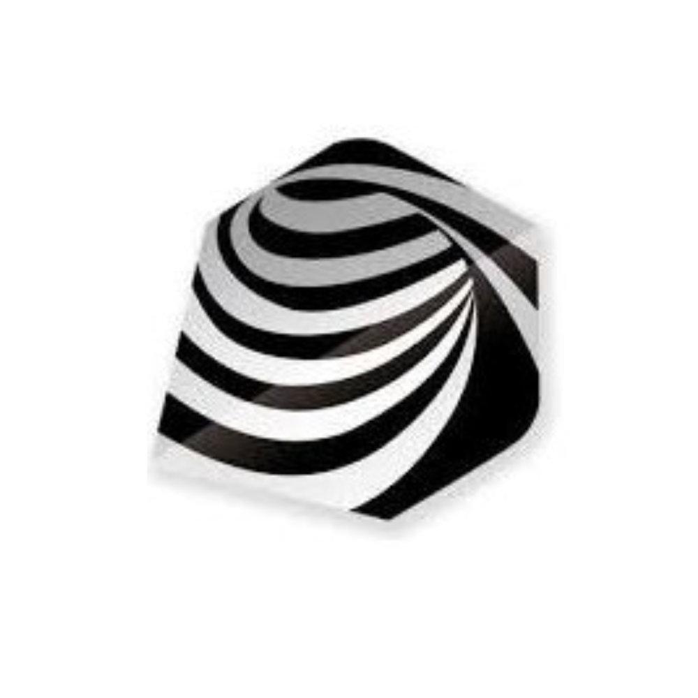 Black and White Swirl Logo - Unicorn Core .75 Black White Swirl Darts Flights – Mad On Darts