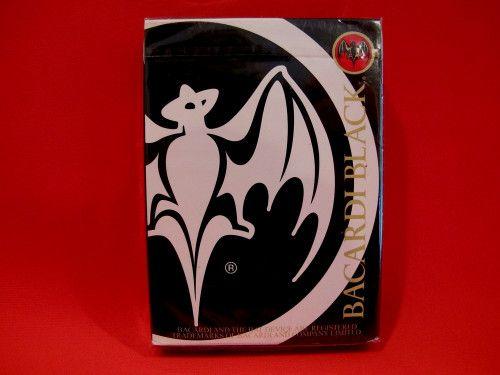 Bacardi Rum Bat Logo - Bacardi Black Rum Playing Cards Collector Vintage Sealed Deck Bat