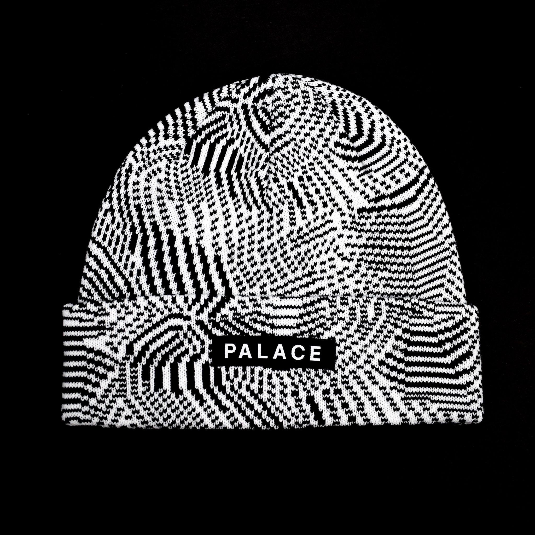 Black Swirl Logo - Palace - Black & White 'Swirly Wurly' Knit Logo Beanie SS18 – eluXive