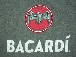 Bacardi Rum Bat Logo - BACARDI RUM T Shirt Tee Top Bat Logo Gray Size XL Extra Large