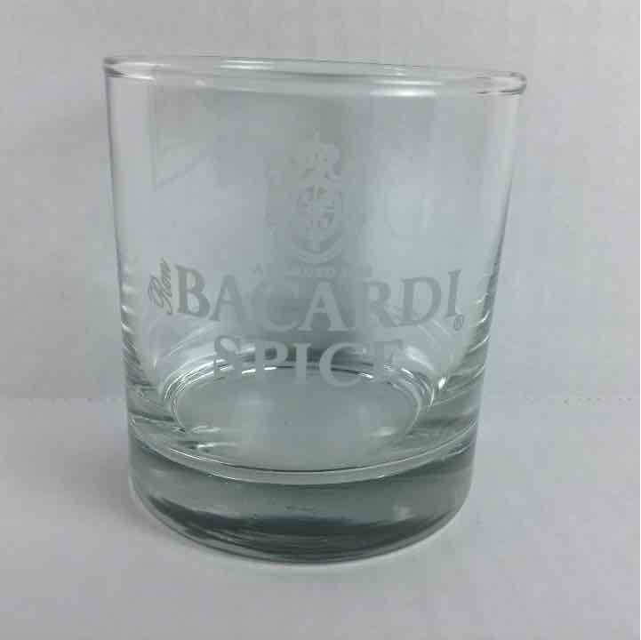 Bacardi Rum Bat Logo - Bacardi Spice Rum Bat Logo Short Glass 3.5 Cup
