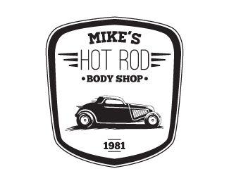 Vintage Hot Rod Logo - Mike's Hot Rod Body Shop Designed