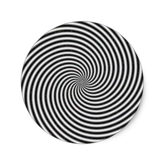 Black and White Swirl Logo - Atheist symbol: white on black classic round sticker | Zazzle.co.uk