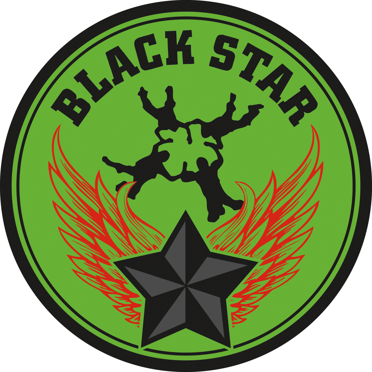 Black Star in Circle Logo - Team Blackstar