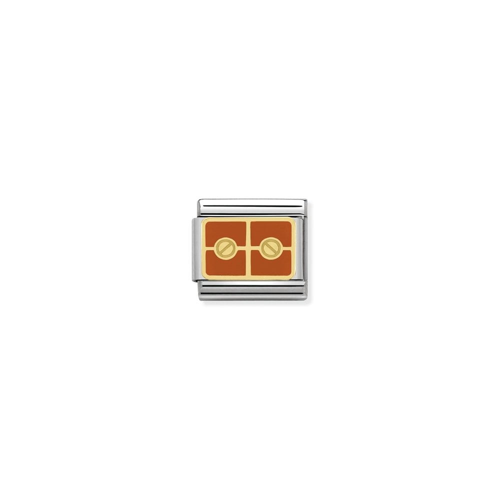 Gold and Orange Logo - NOMINATION Elegance Enamel & Gold Orange Screws Charms