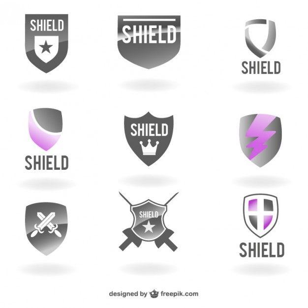 Purple and Grey Logo - Grey and purple shields Vector | Free Download