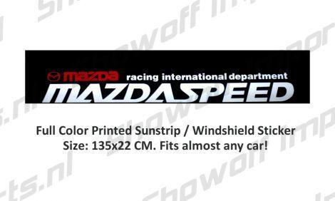 Mazda Racing Logo - Showoff Imports - Black Windshield Sticker Sunstrip 135x22cm Incl