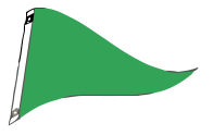 Green Triangle Flag Logo - 4' x 6' Green Nylon Triangle Flags