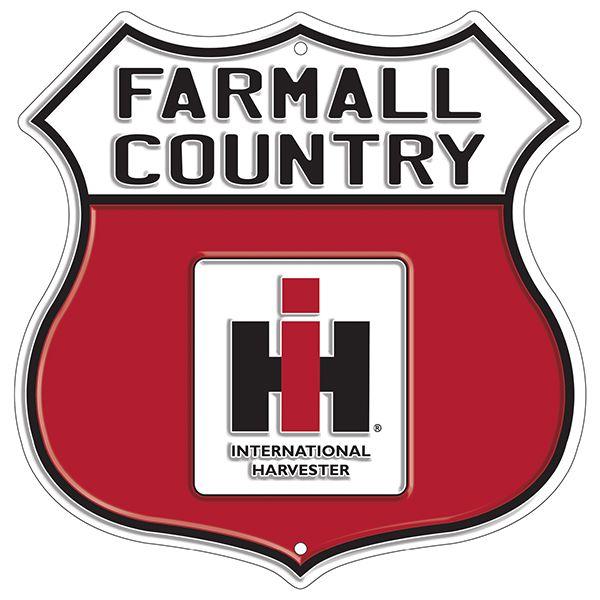 Farmall Logo - Farmall Country w/ International Harvester Logo Embossed Highway Tin ...