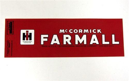 Farmall Logo - McCormick FARMALL Logo Bumper Sticker