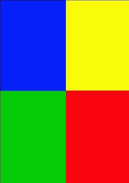 Blue Red Yellow-Green Logo - Medial primaries A color concept that combines the two primary