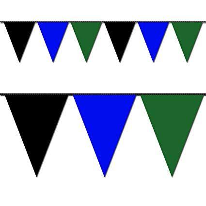 Green Triangle Flag Logo - Amazon.com: Ziggos Party Black, Blue and Green Triangle Pennant Flag ...