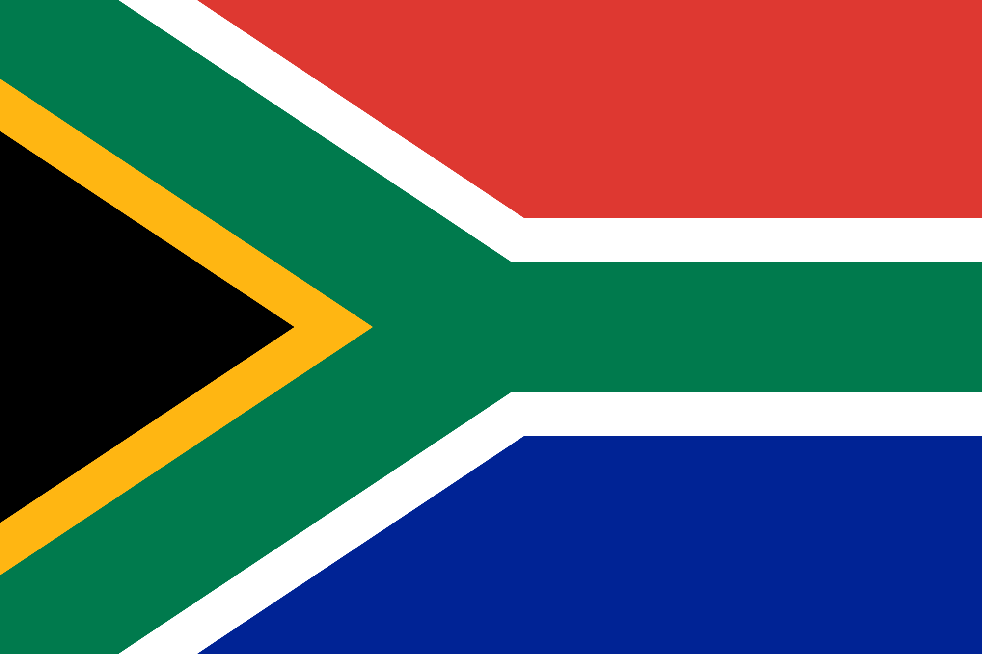 Green Triangle Flag Logo - Flag of South Africa