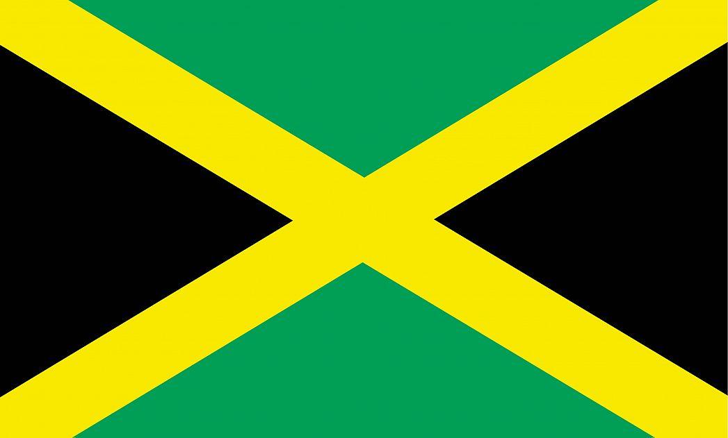 Green Triangle Flag Logo - Jamaica's Flag - GraphicMaps.com