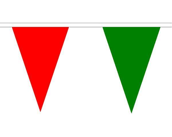 Green Triangle Flag Logo - Red & Green Triangle Bunting 20m - 54 Flags