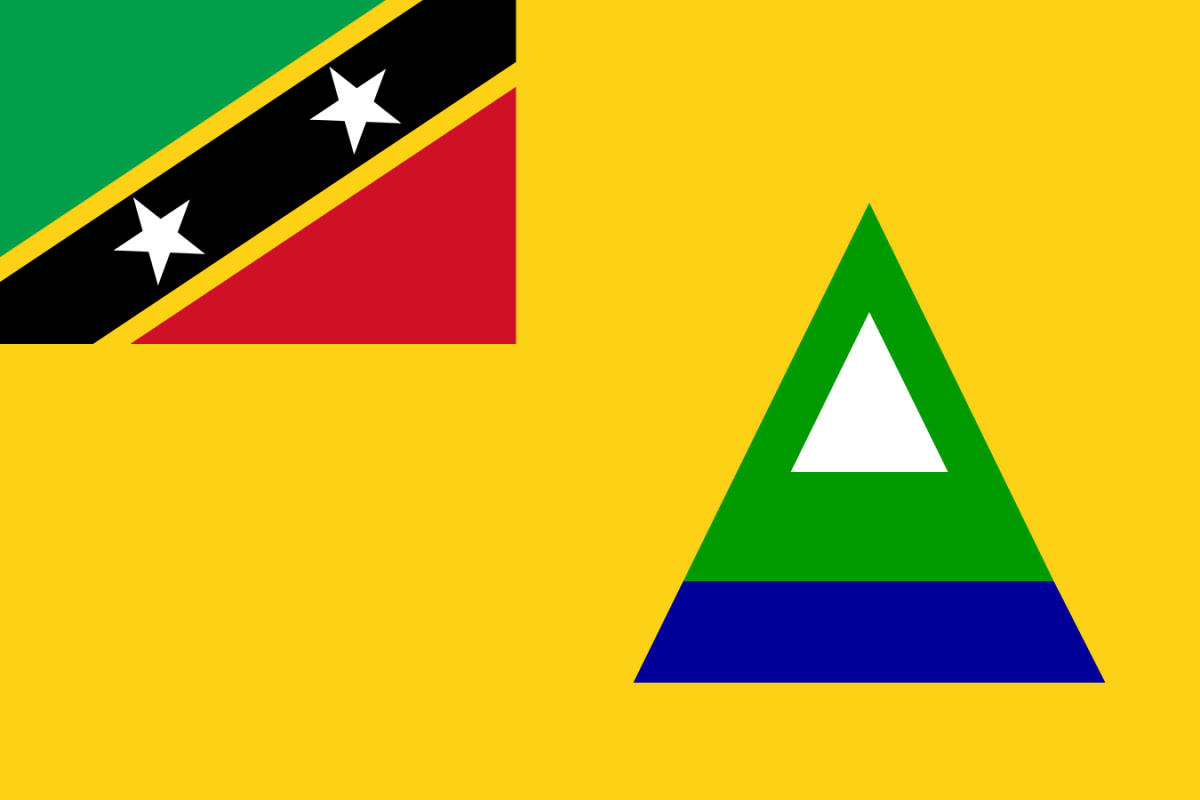 Green Triangle Flag Logo - St Kitts and Nevis Flag - Flagmakers