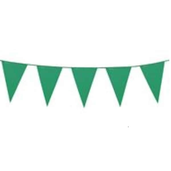 Green Triangle Flag Logo - 10m Plastic Party Bunting - Green - Triangle Flag Banner — Ed's ...