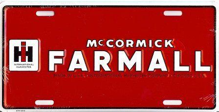 Farmall Logo - International Harvester Farmall License Plate: Automotive
