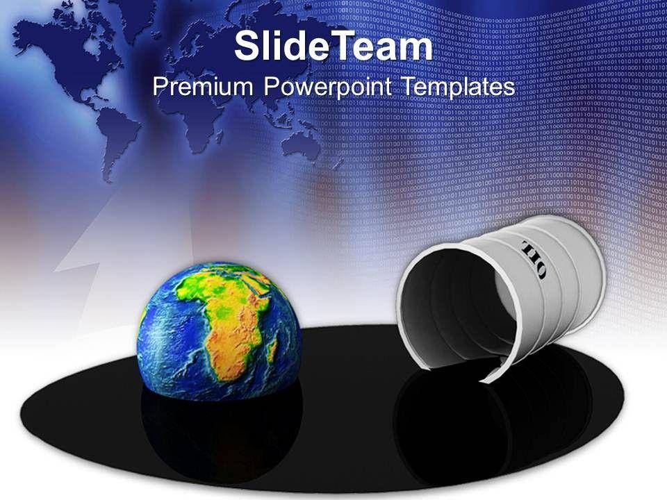 Didi PPT Logo - Oil Barrel And Globe In Spilled Oil Business Powerpoint Templates ...