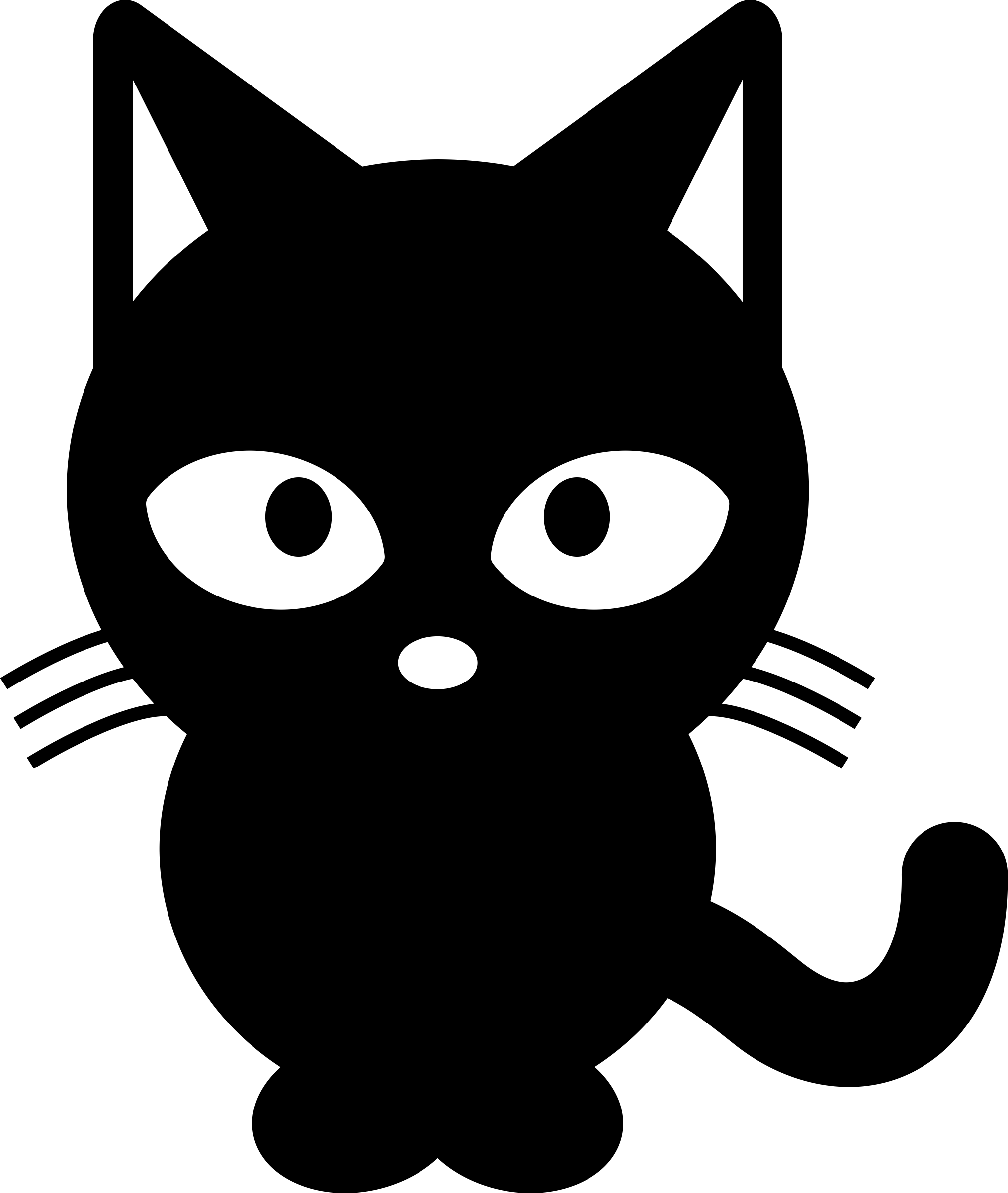 Black and White Cat Logo - Clipart - Black Cat (black-and-white)