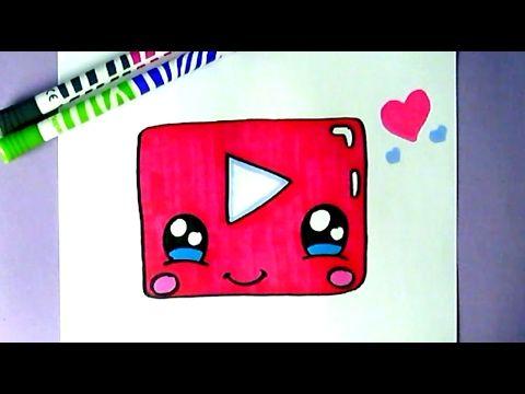 Cute YouTube Logo - HOW TO DRAW CUTE YOUTUBE ICON - KAWAII YOUTUBE LOGO - YouTube