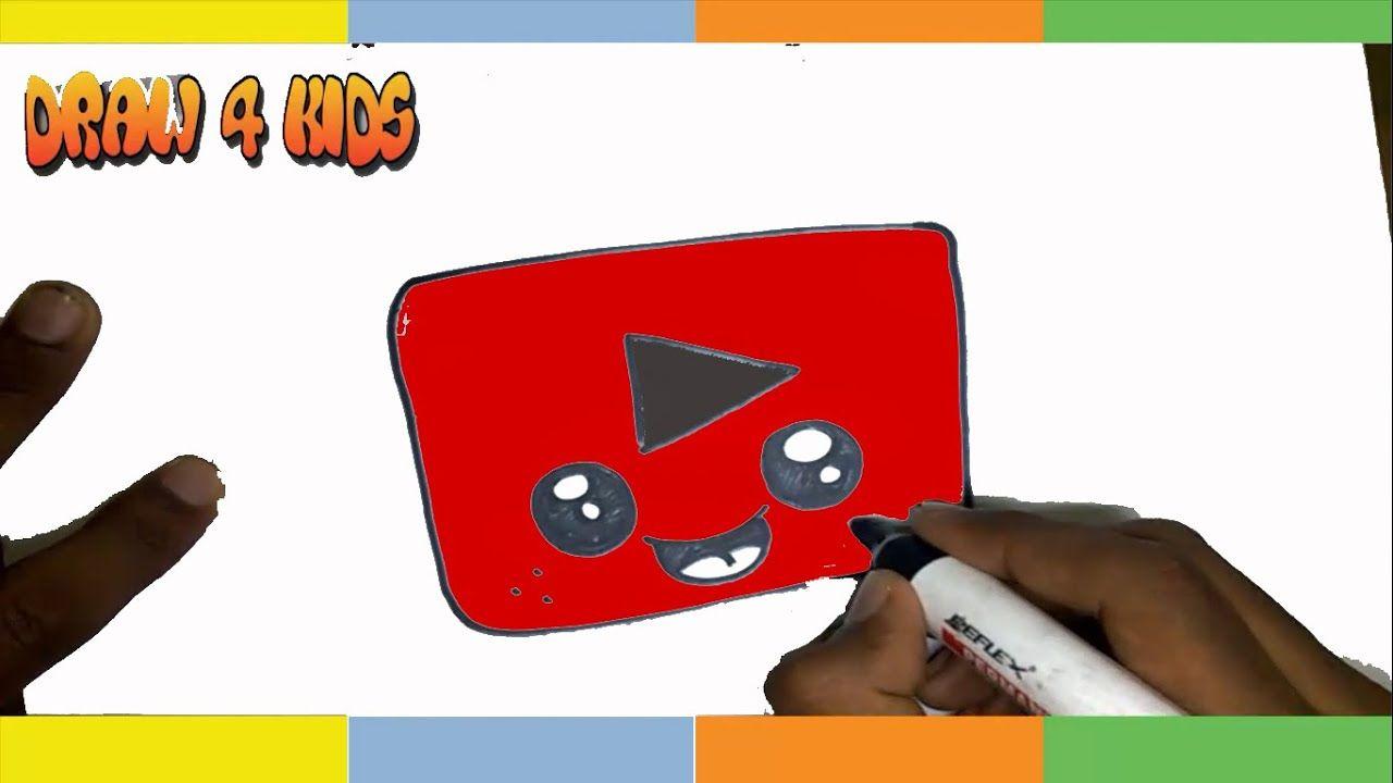 Cute YouTube Logo - HOW TO DRAW A YOUTUBE LOGO CUTE, how to draw cute youtube logo step