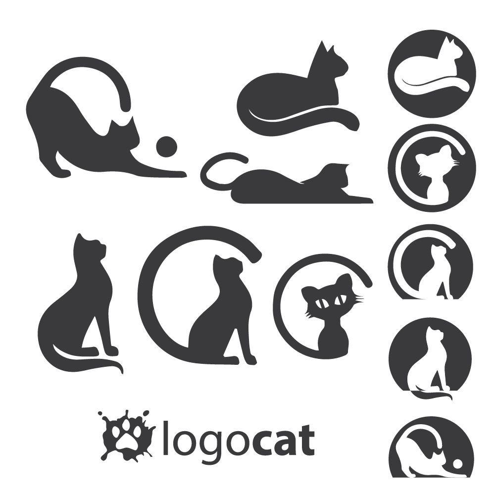 Small Cat Logo - Cat logo set | Vector sets | Logo design, Logos, Cat logo