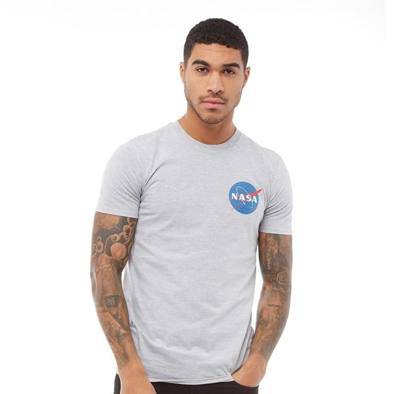 Small NASA Logo - Buy Nasa Mens Small Chest Logo T-Shirt Grey