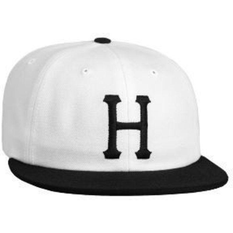 HUF H Logo - HUF 6 Panel Large H Logo White Cap: Shop Online