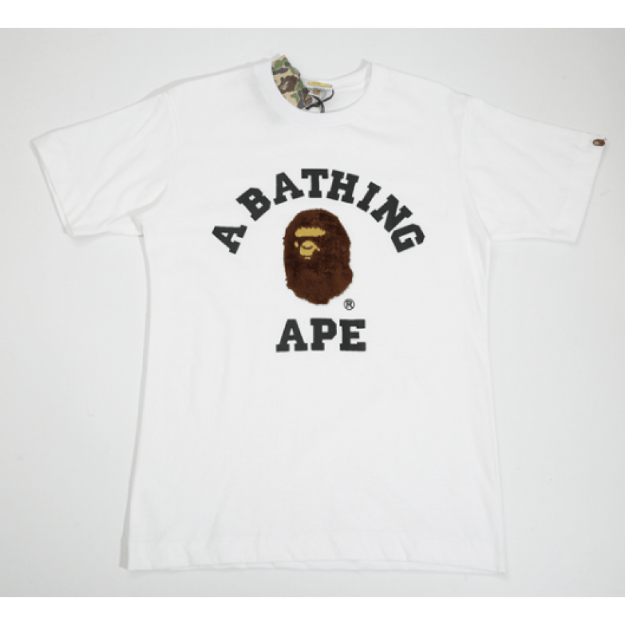 White Bathing Ape Logo - A Bathing Ape Fleece Logo T Shirt (White)