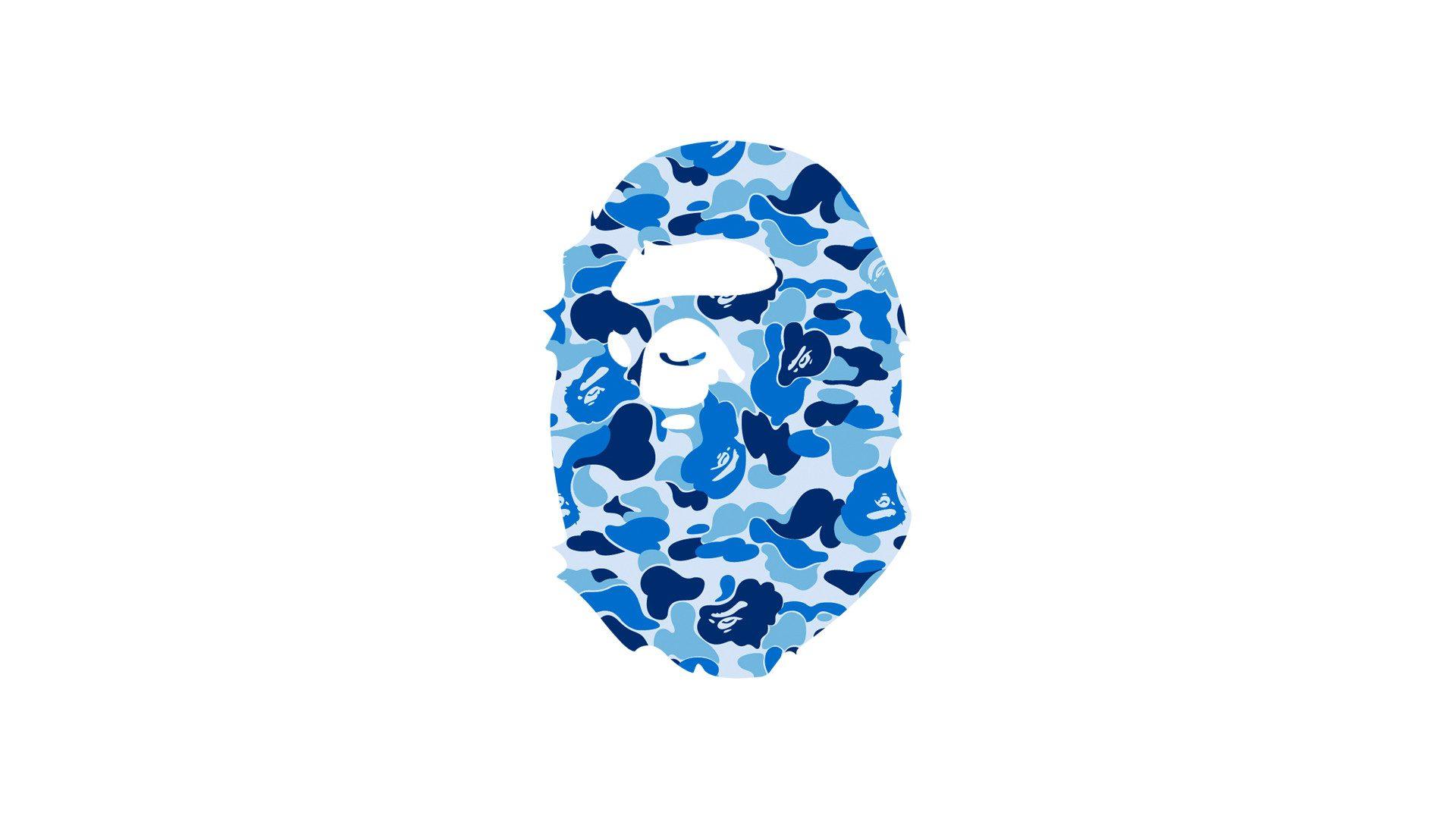 Blue Bathing Ape Logo - Cool Bathing Ape Logo Wallpaper In Plain White Background | PaperPull