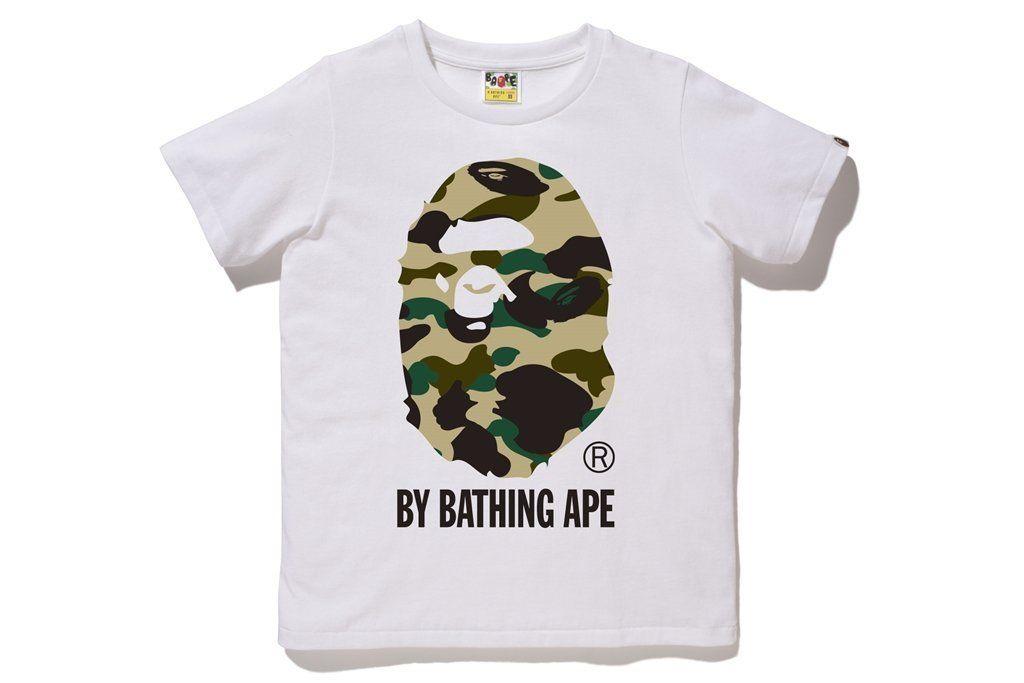 White Bathing Ape Logo - Bape Big Ape Head By Bathing Ape Yellow Camo Tee (White)
